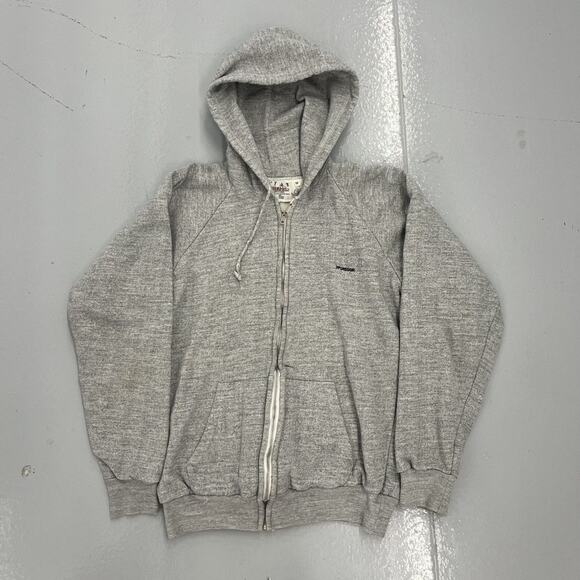 Vintage 80s McGregor Grey Thermal Lined Zip Up Hoodie - Picture 1 of 5